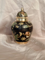 Vintage Brass + Enamel Canister