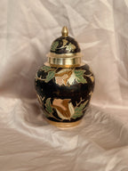Vintage Brass + Enamel Canister