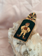 Vintage Brass + Enamel Paper Clip