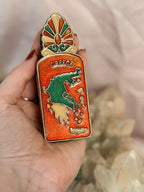 Vintage Brass + Enamel Paper Clip