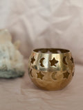 Vintage Brass Celestial Tealight Holder