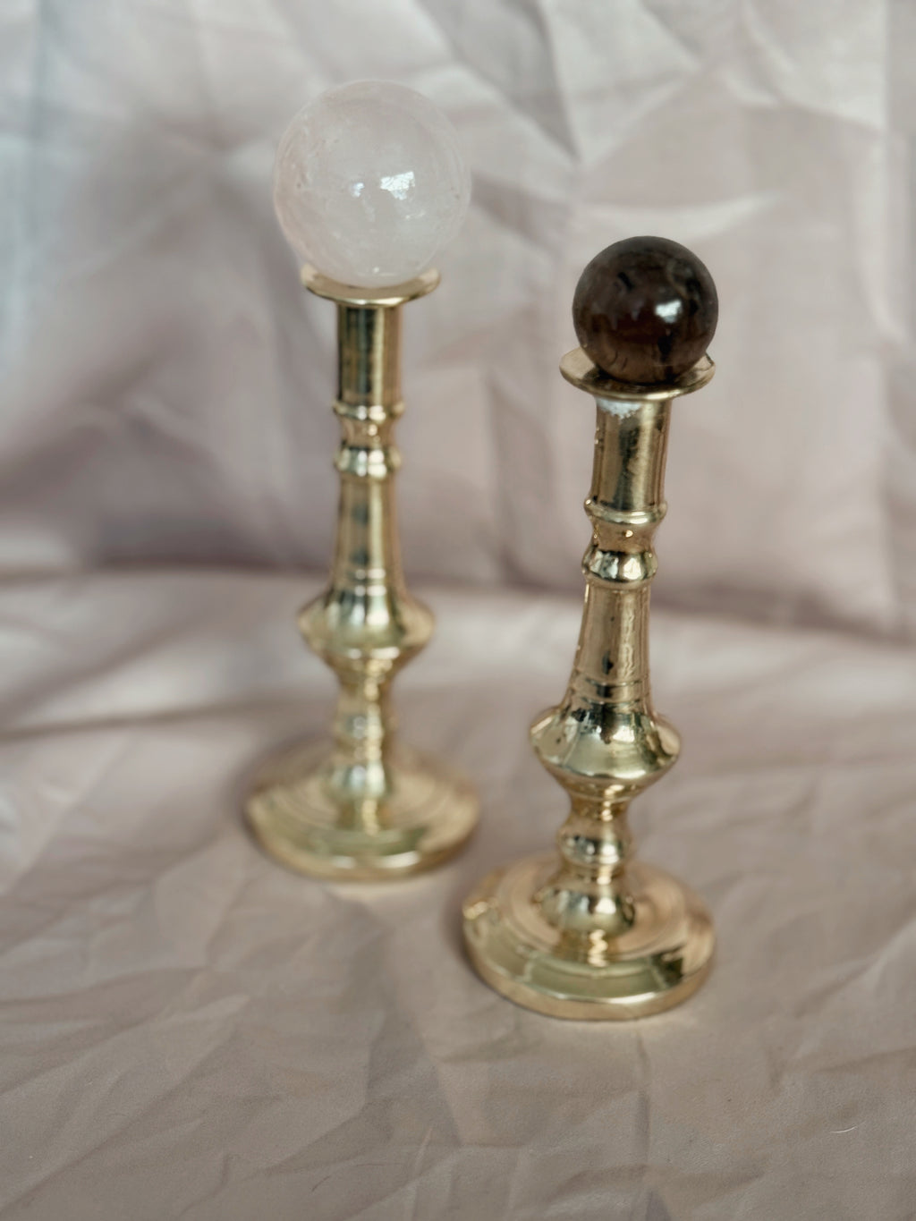 Vintage Pair of Brass Candlestick Holders