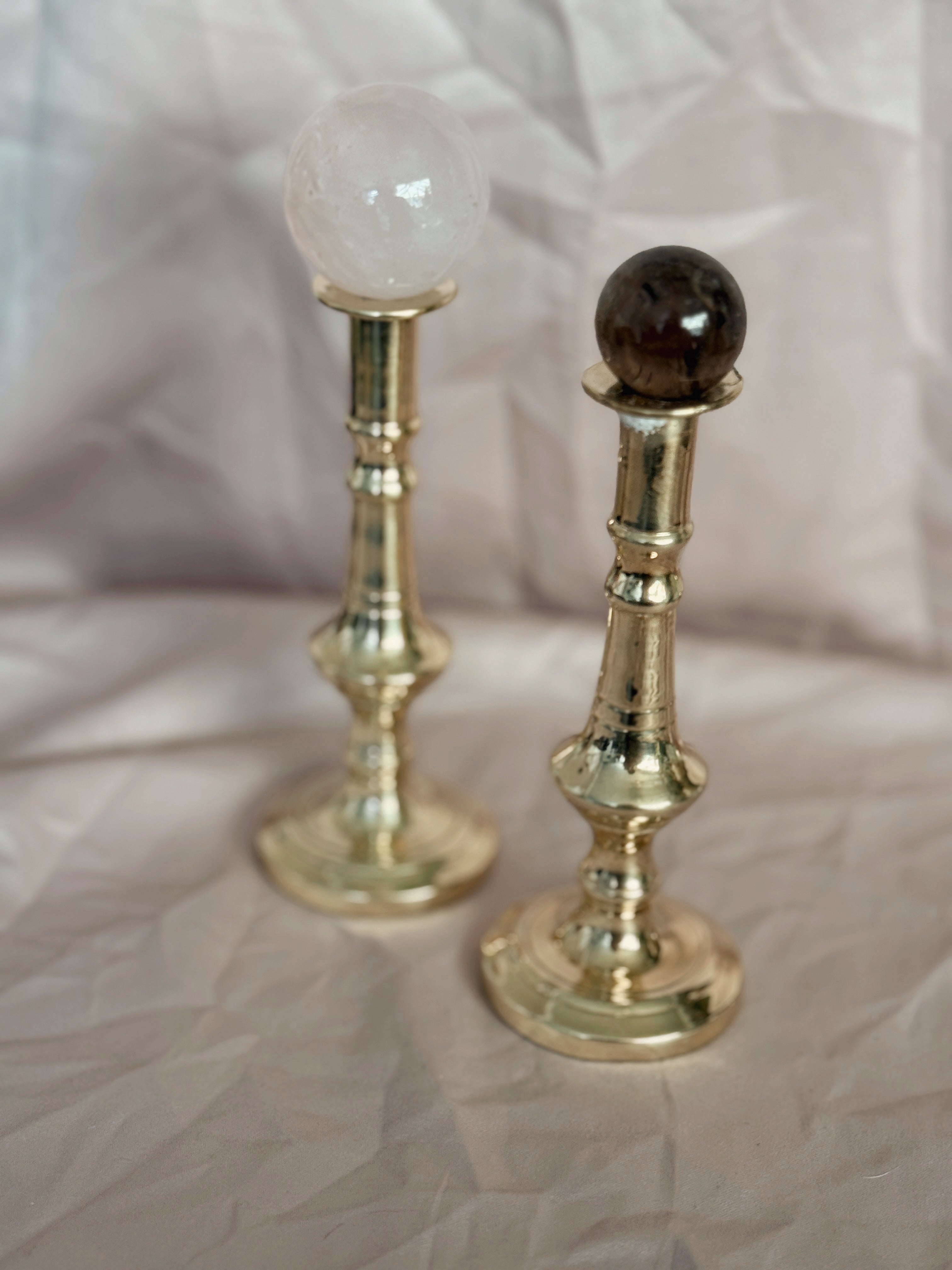 Vintage Pair of Brass Candlestick Holders