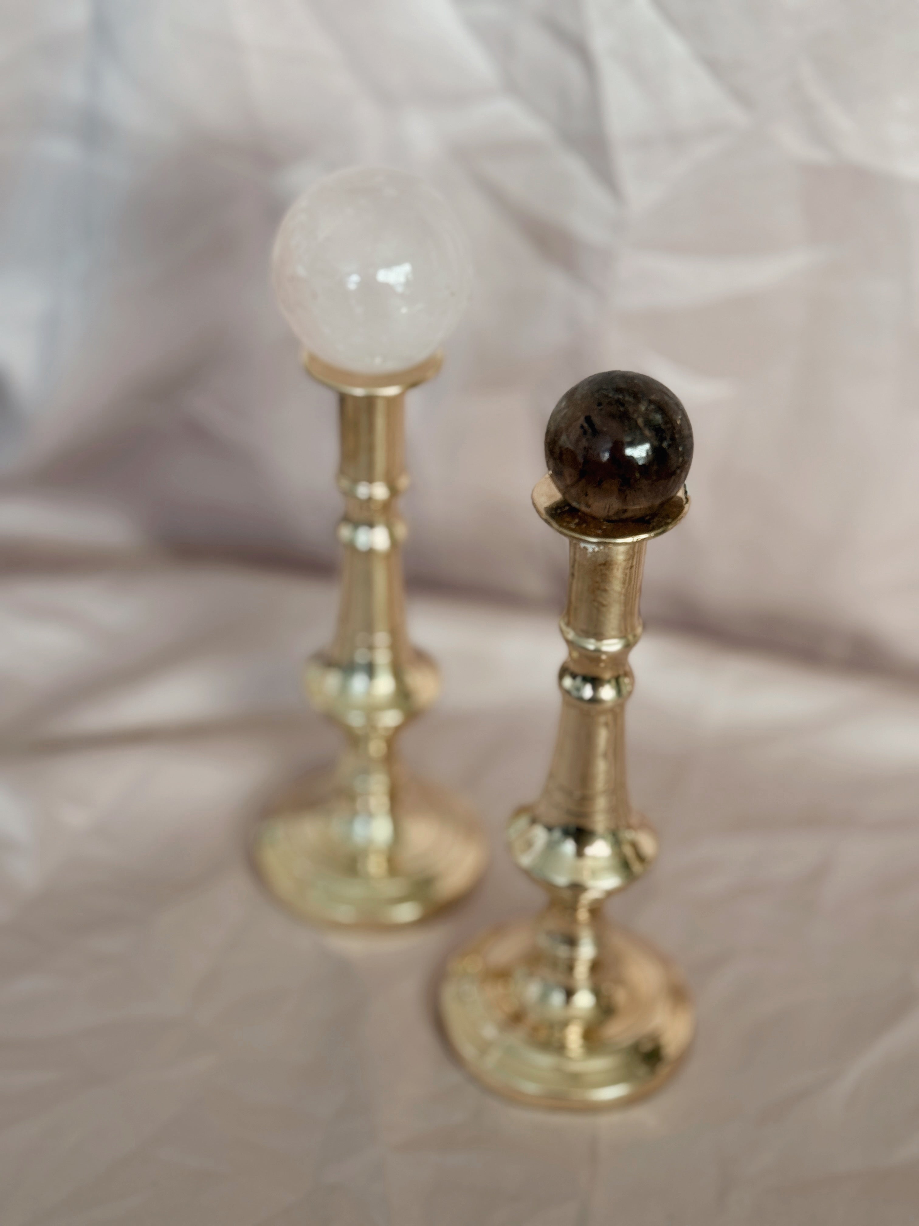 Vintage Pair of Brass Candlestick Holders