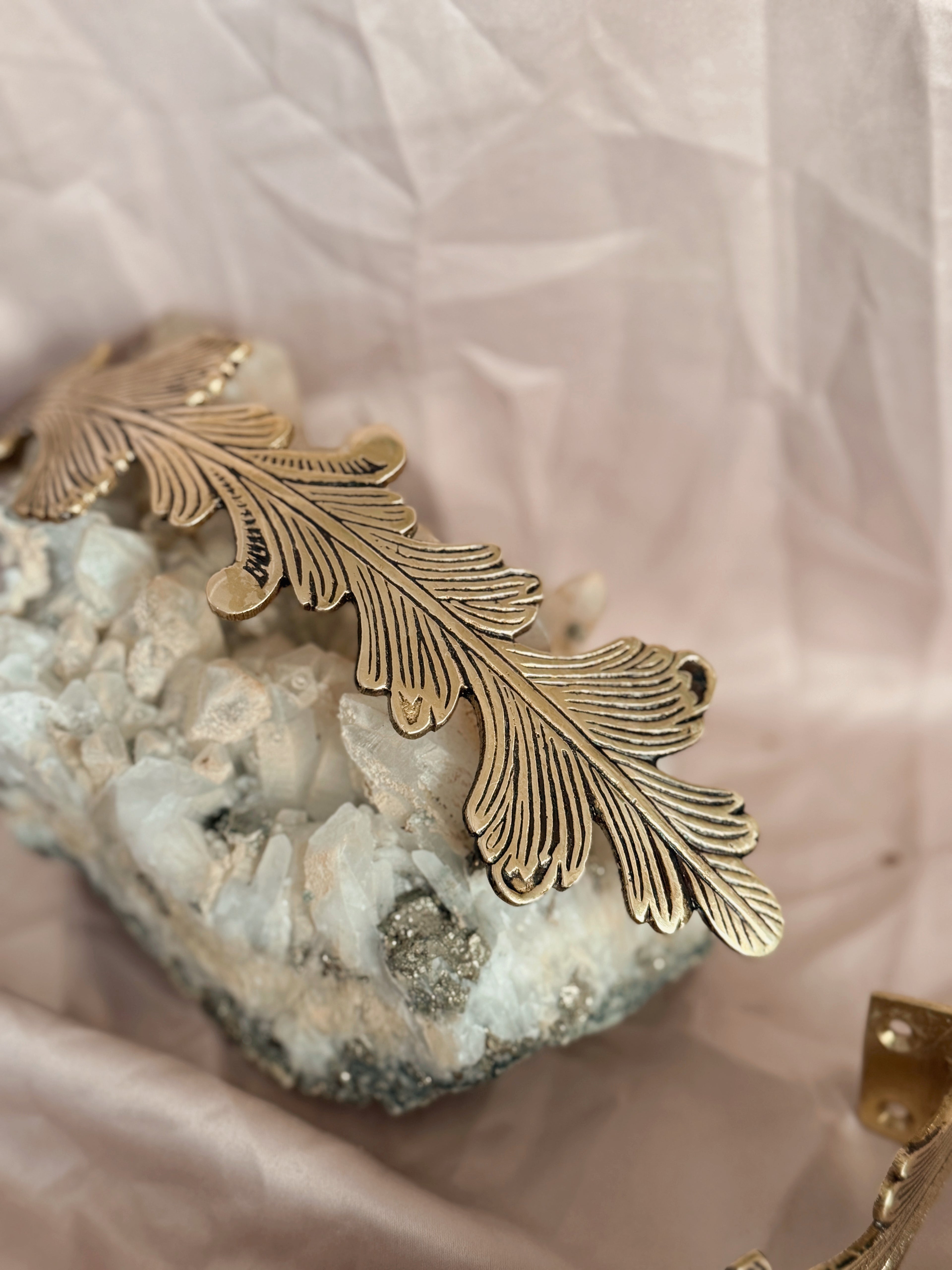 Vintage Brass Leaf Curtain Hold Backs