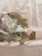 Vintage Brass Leaf Curtain Hold Backs