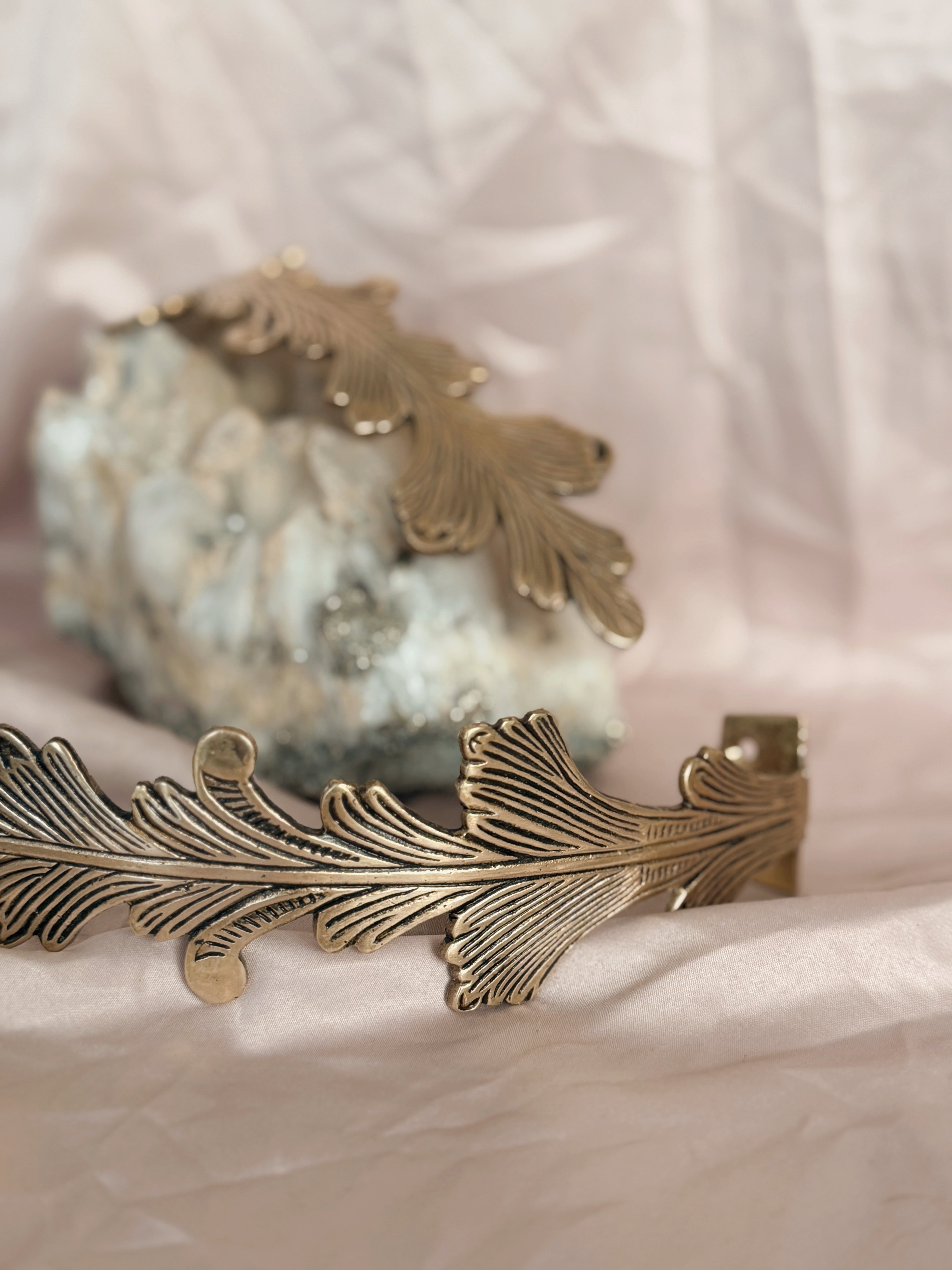 Vintage Brass Leaf Curtain Hold Backs