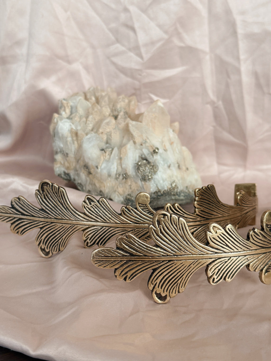 Vintage Brass Leaf Curtain Hold Backs
