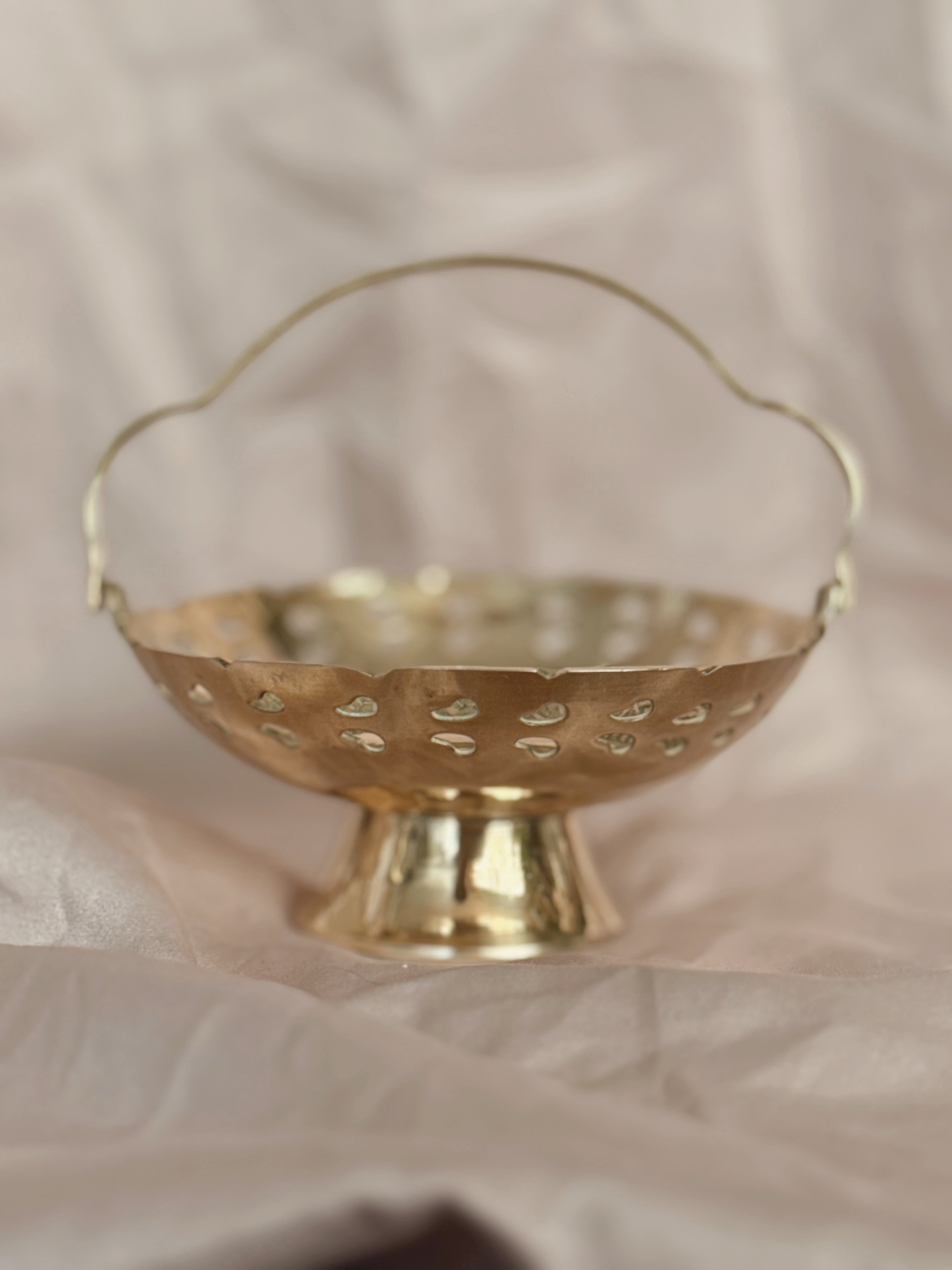 Vintage Brass Trinket Basket