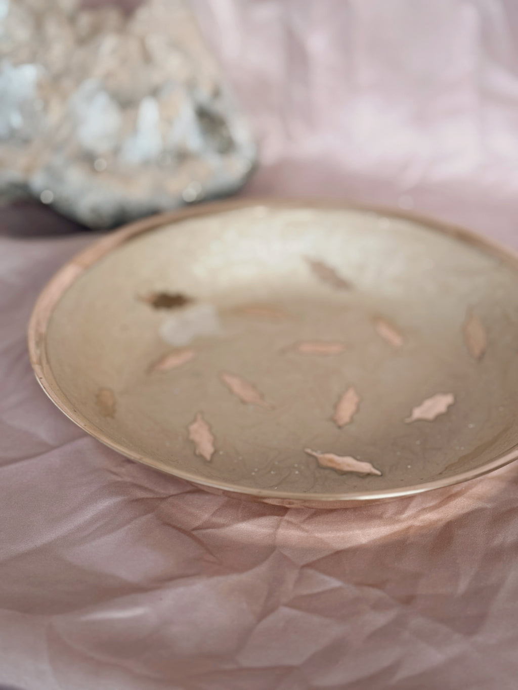 Vintage Brass + Enamel Trinket Bowl