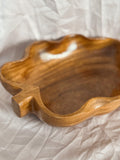 Vintage Teak Wood Leaf Bowl