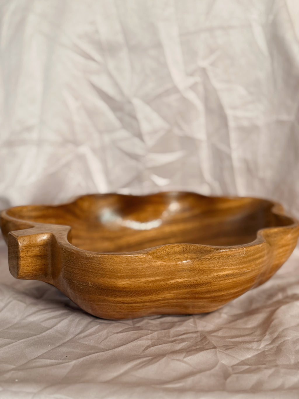 Vintage Teak Wood Leaf Bowl