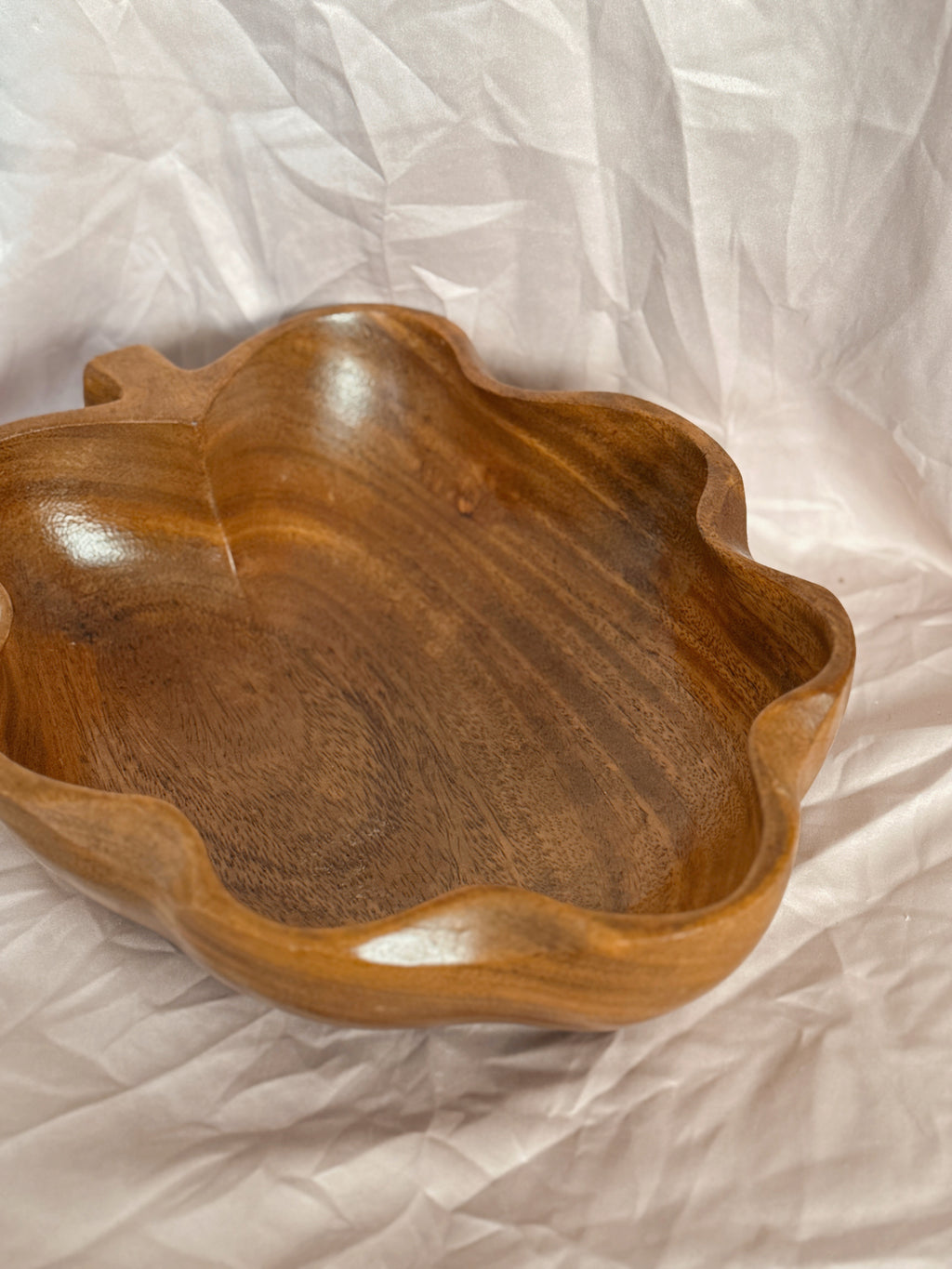 Vintage Teak Wood Leaf Bowl