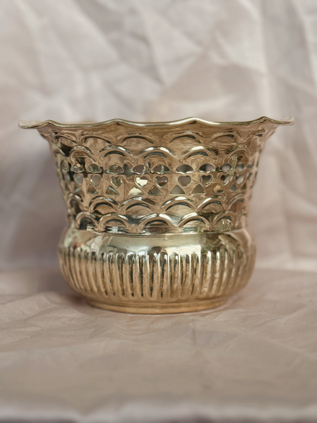 Vintage Brass Cauldron Pot