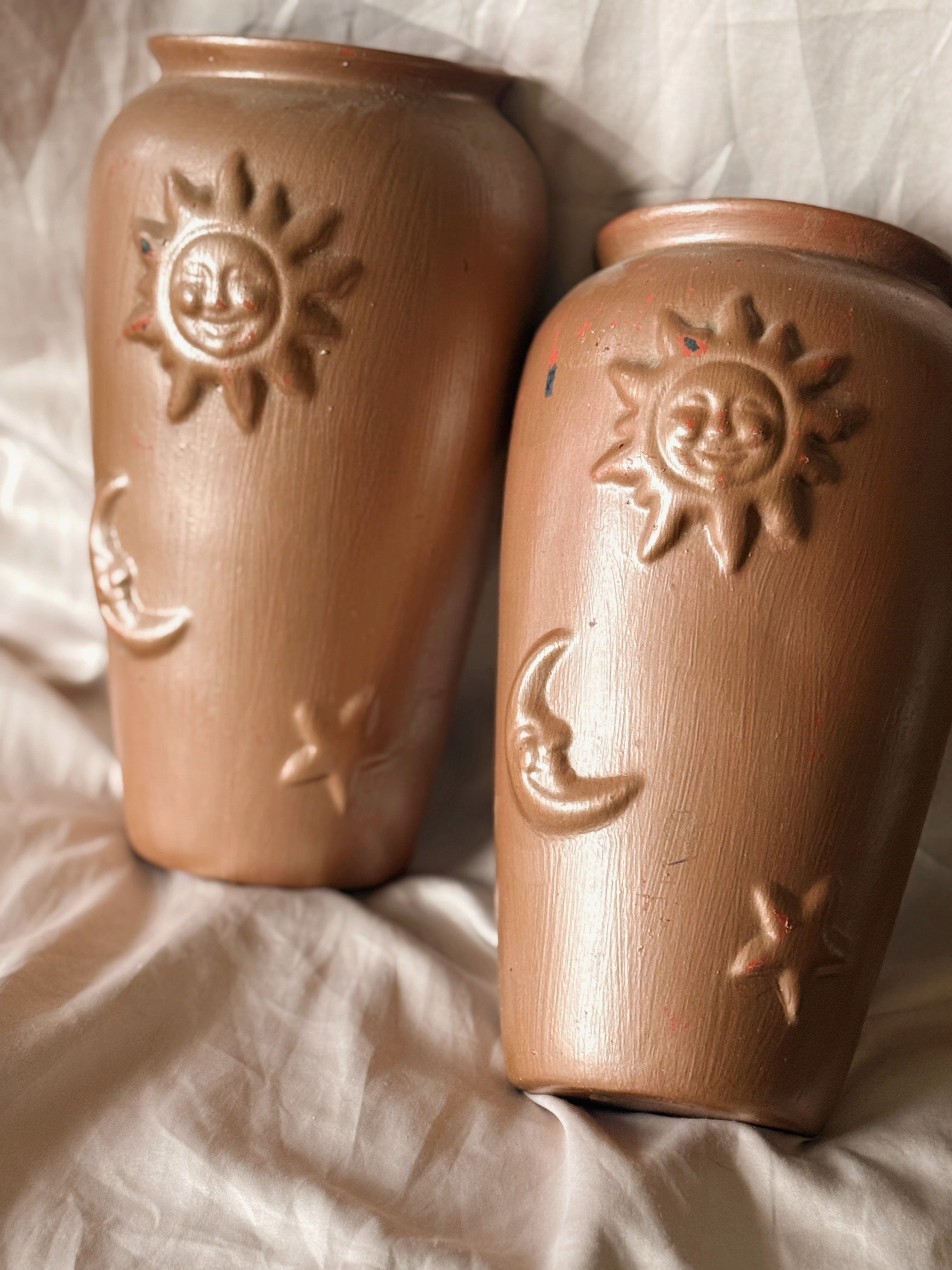 Vintage Celestial Terracotta Wall Vases (UK ONLY)