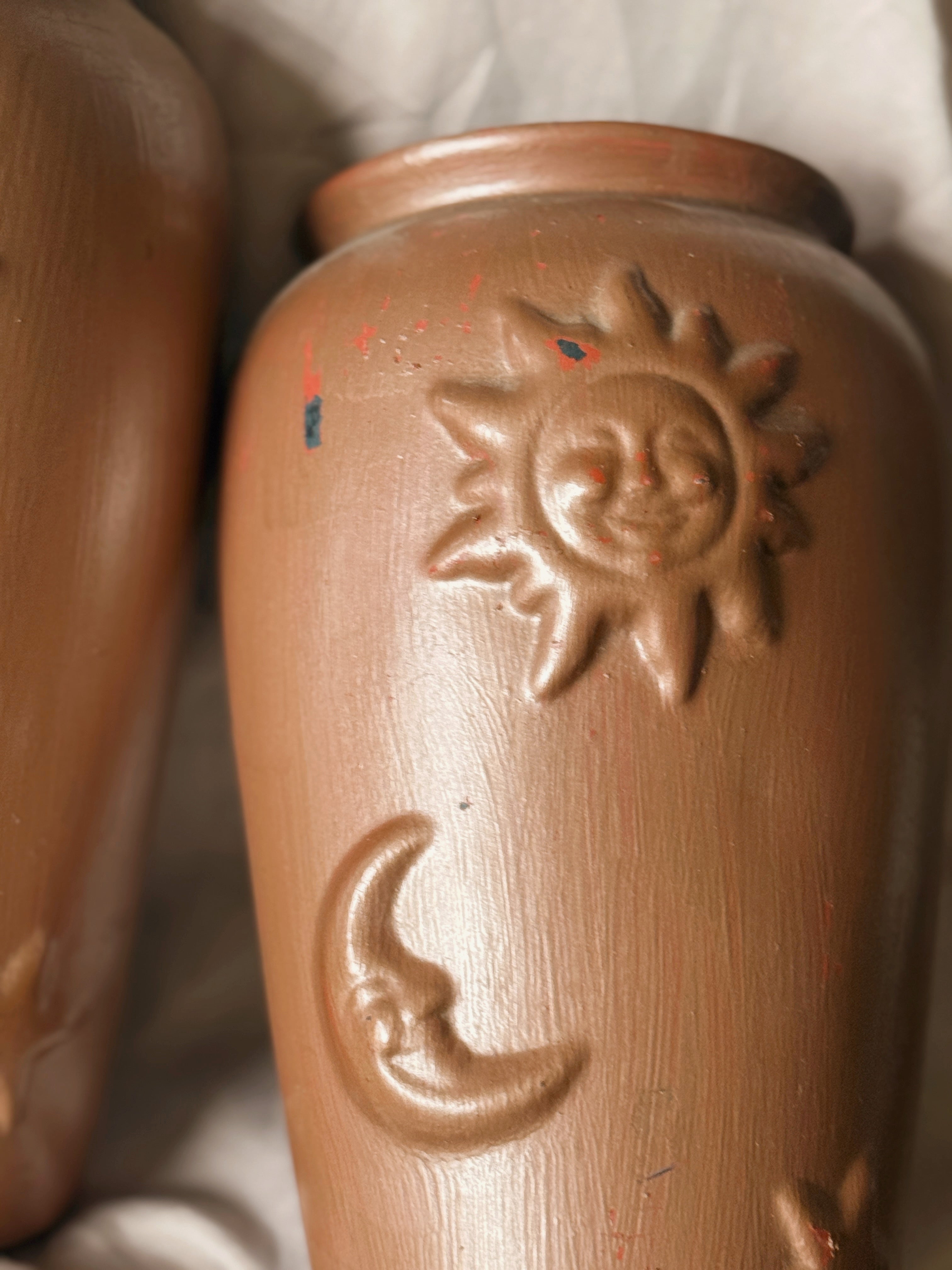 Vintage Celestial Terracotta Wall Vases (UK ONLY)