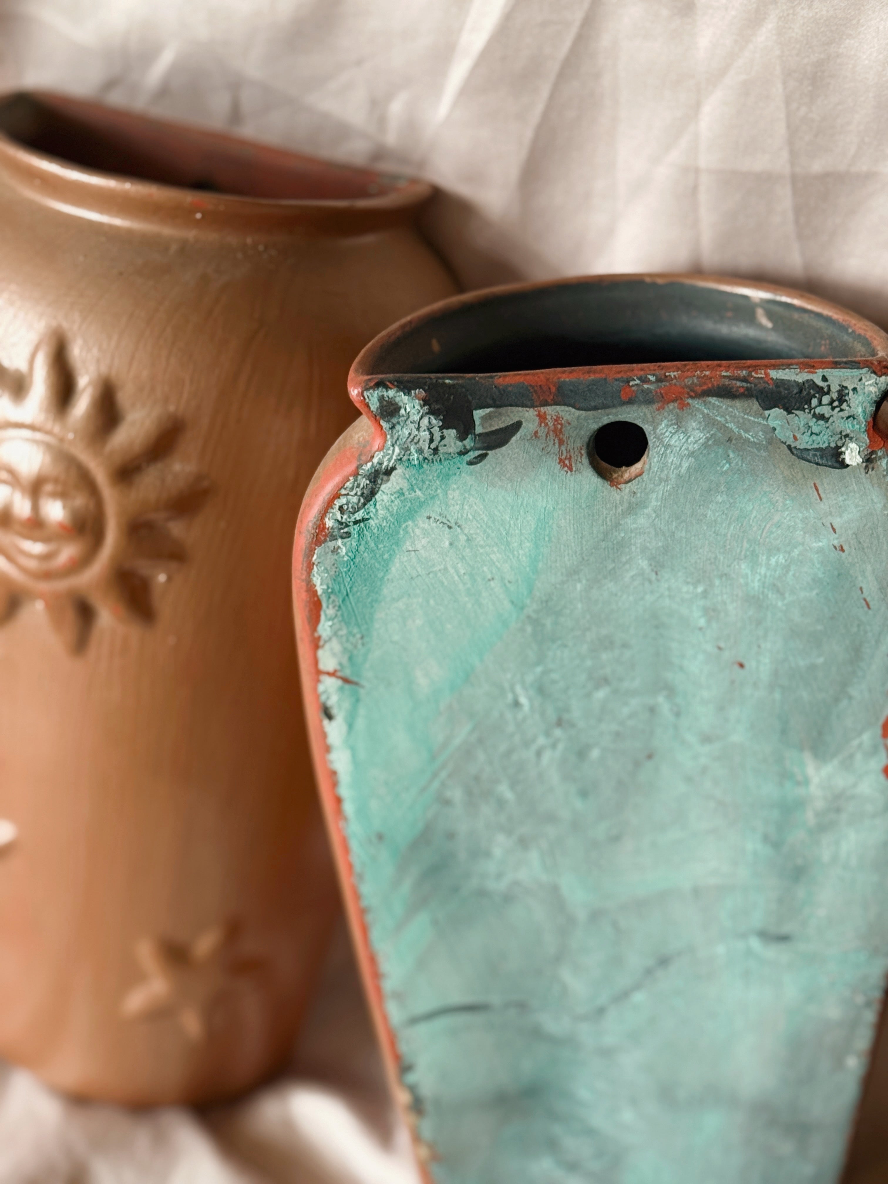 Vintage Celestial Terracotta Wall Vases (UK ONLY)