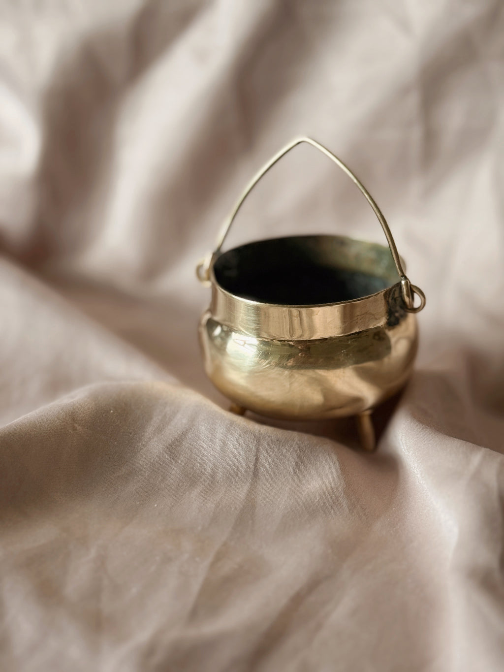 Vintage Brass Mini Cauldron