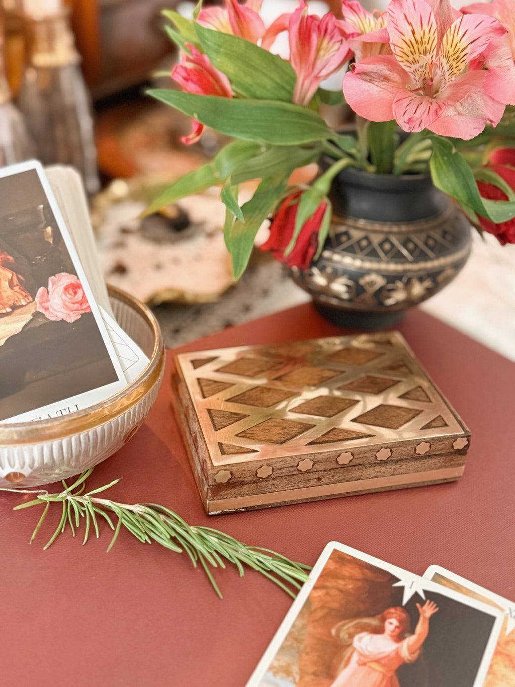 Vintage Wood + Brass Box