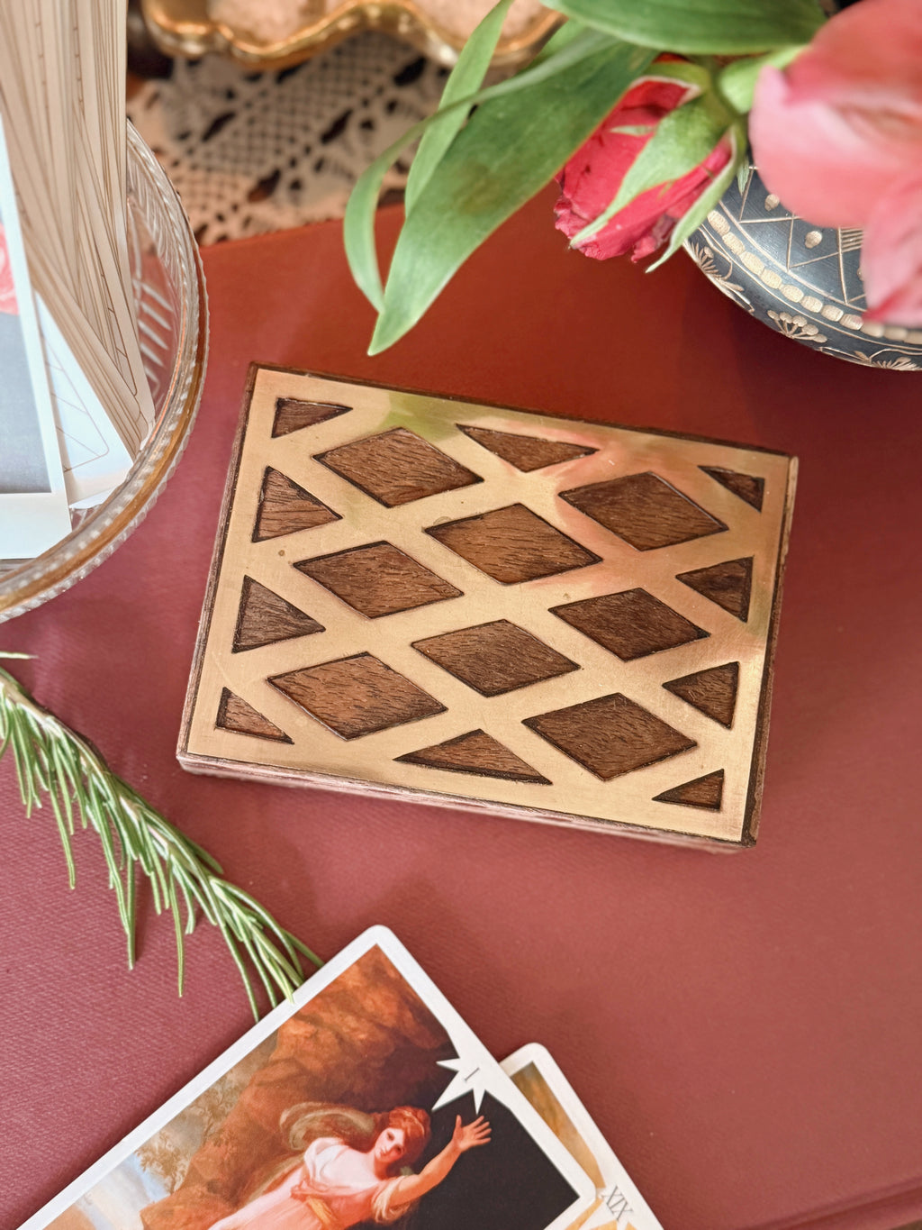 Vintage Wood + Brass Box