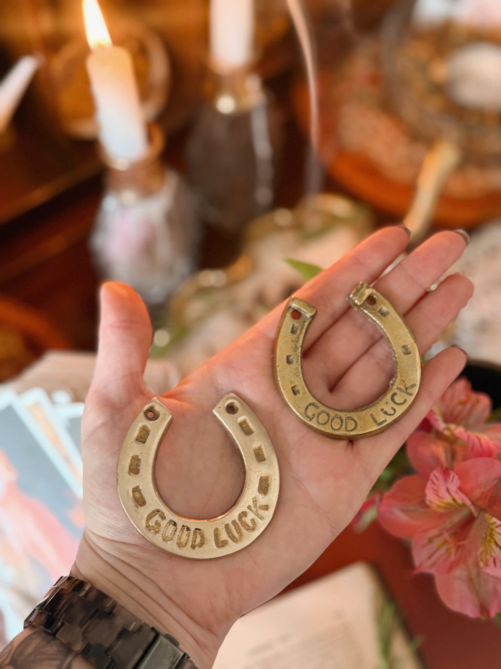 Vintage Brass "Good Luck" Horseshoe