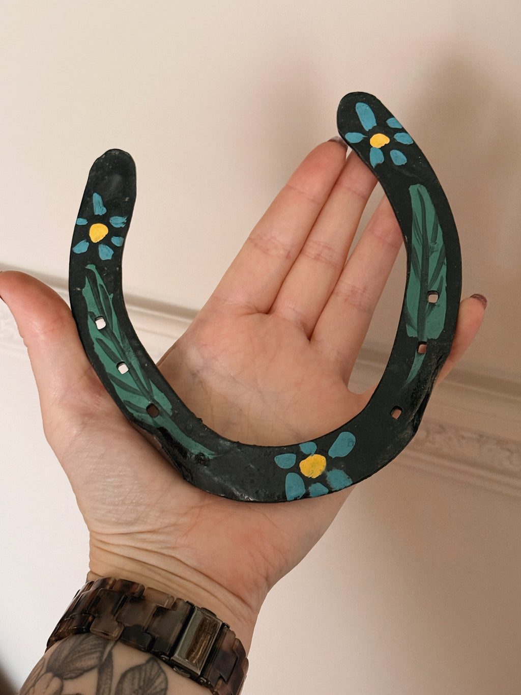 Vintage Painted Iron Horseshoe