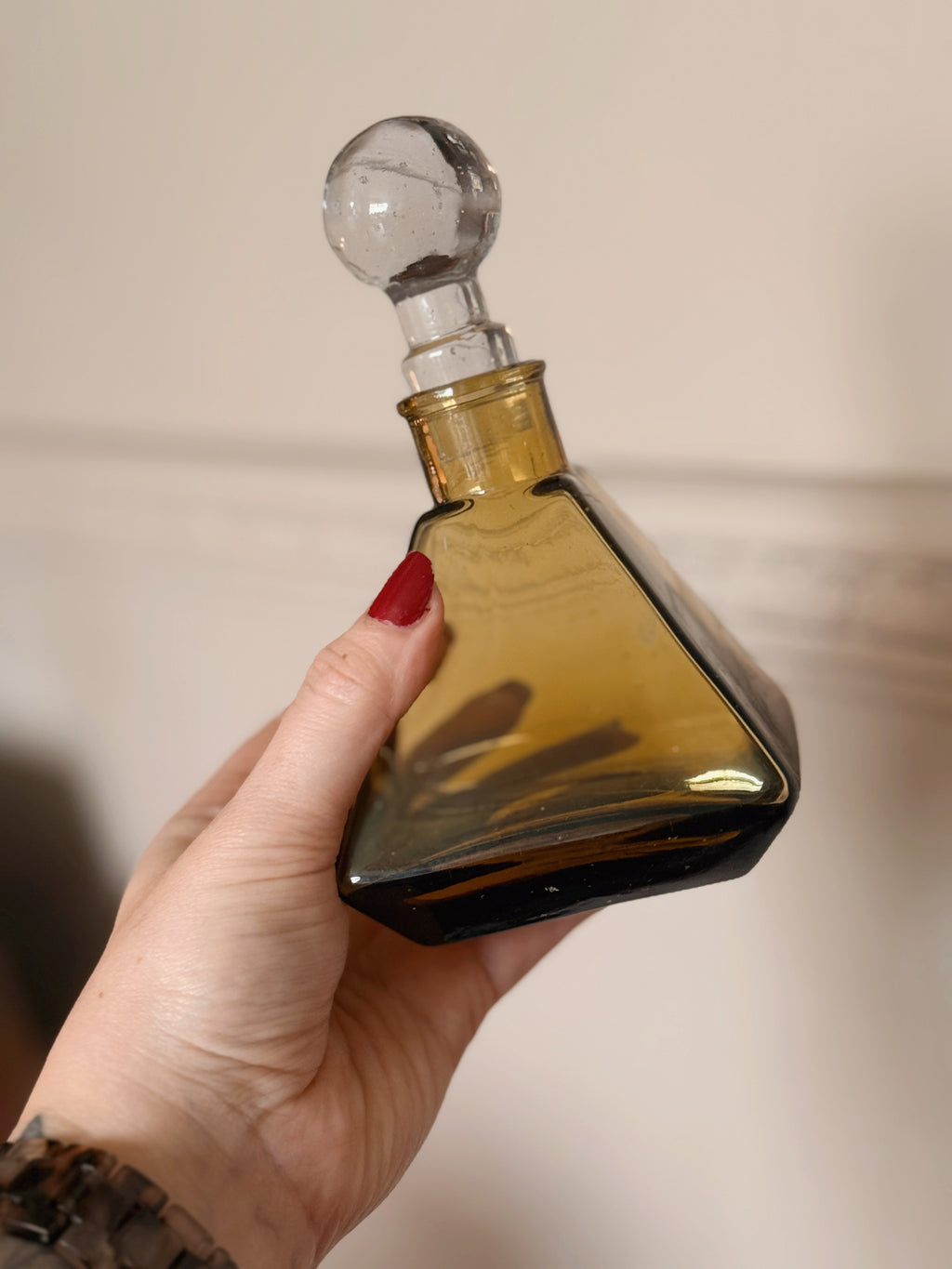 Vintage Smoked Glass Decanter