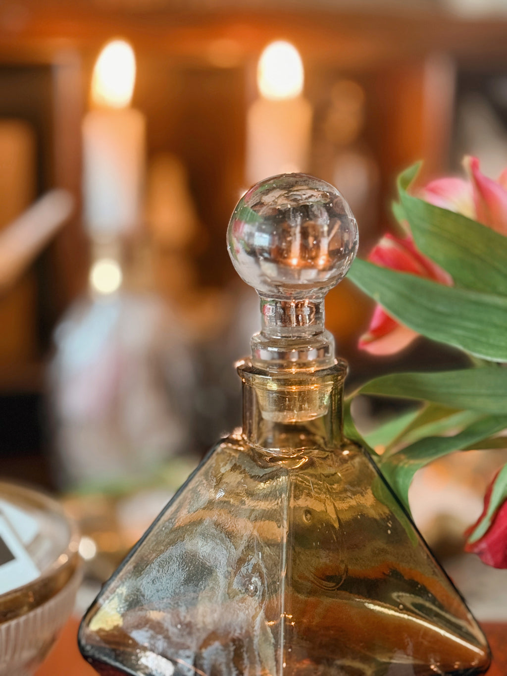 Vintage Smoked Glass Decanter