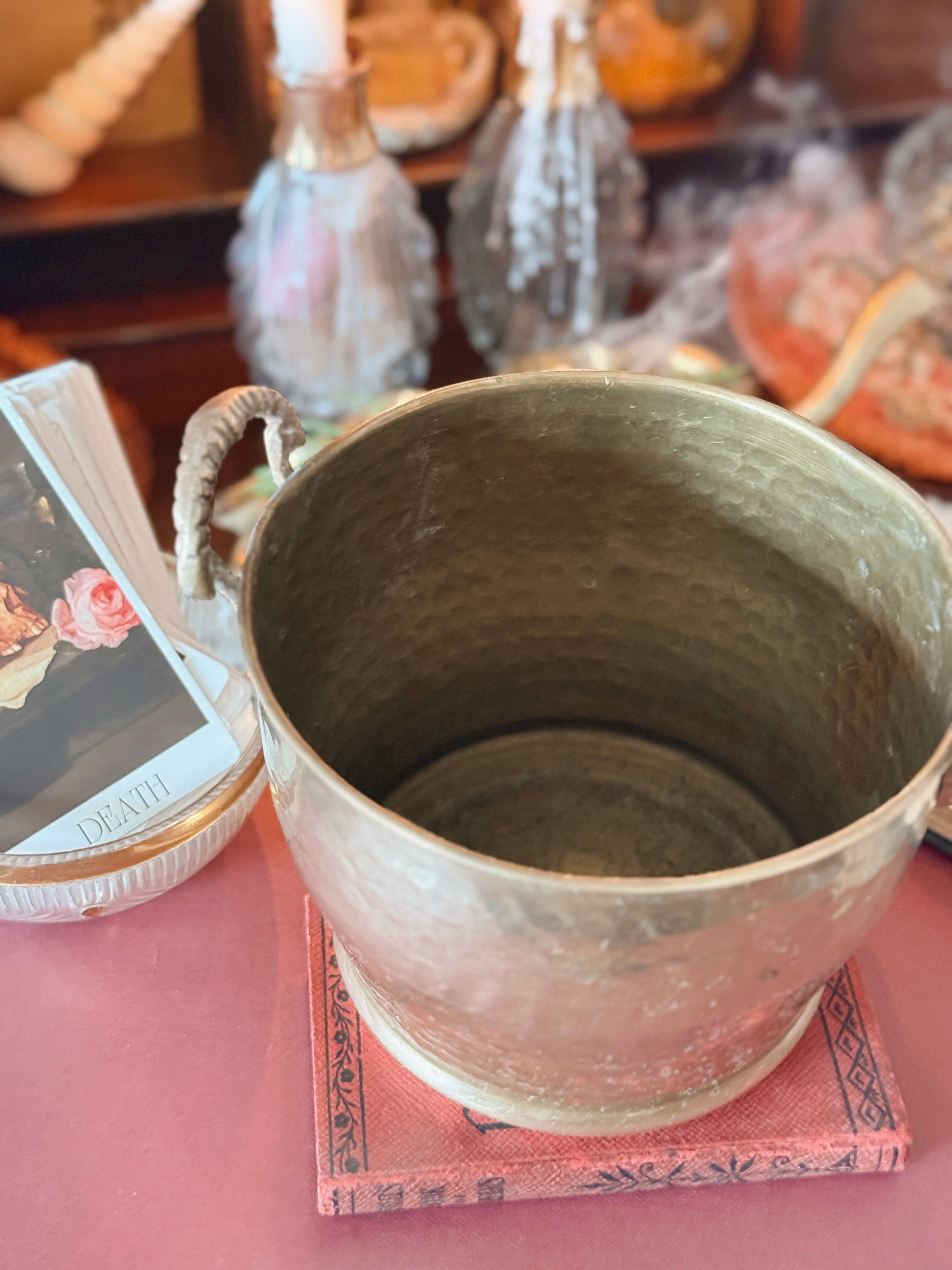 Vintage Large Brass Cauldron