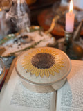 Vintage Brass Sunflower Box