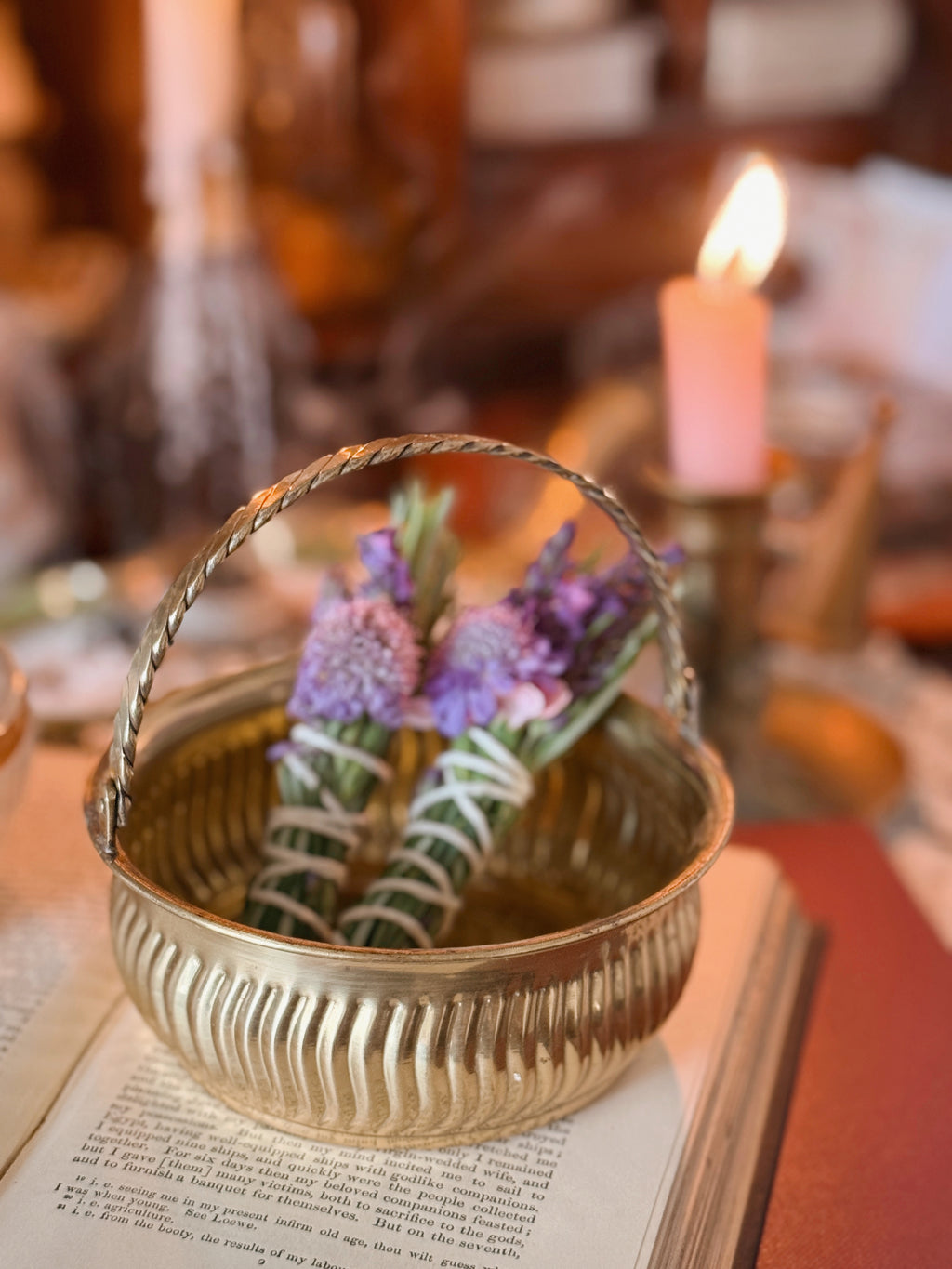 Vintage Brass Trinket Basket