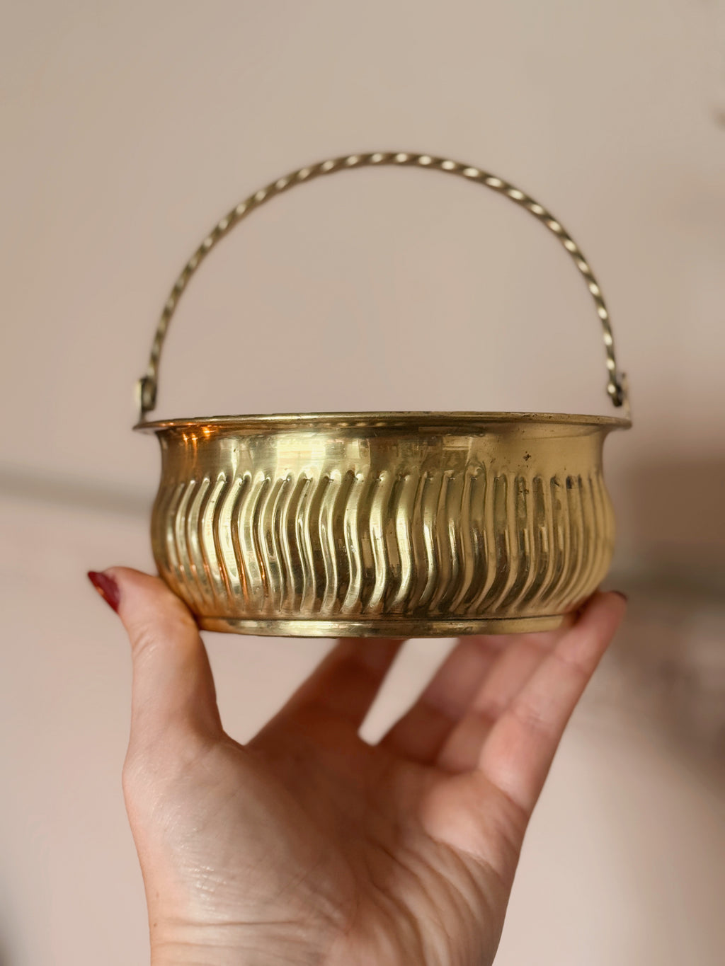 Vintage Brass Trinket Basket