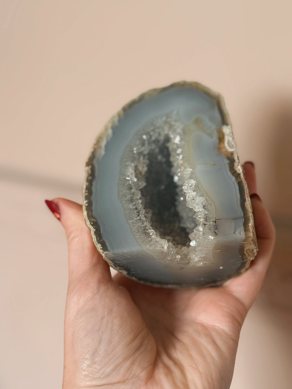 Natural Agate Geode Cut Base