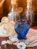 Vintage Blue Glass Heart Jar