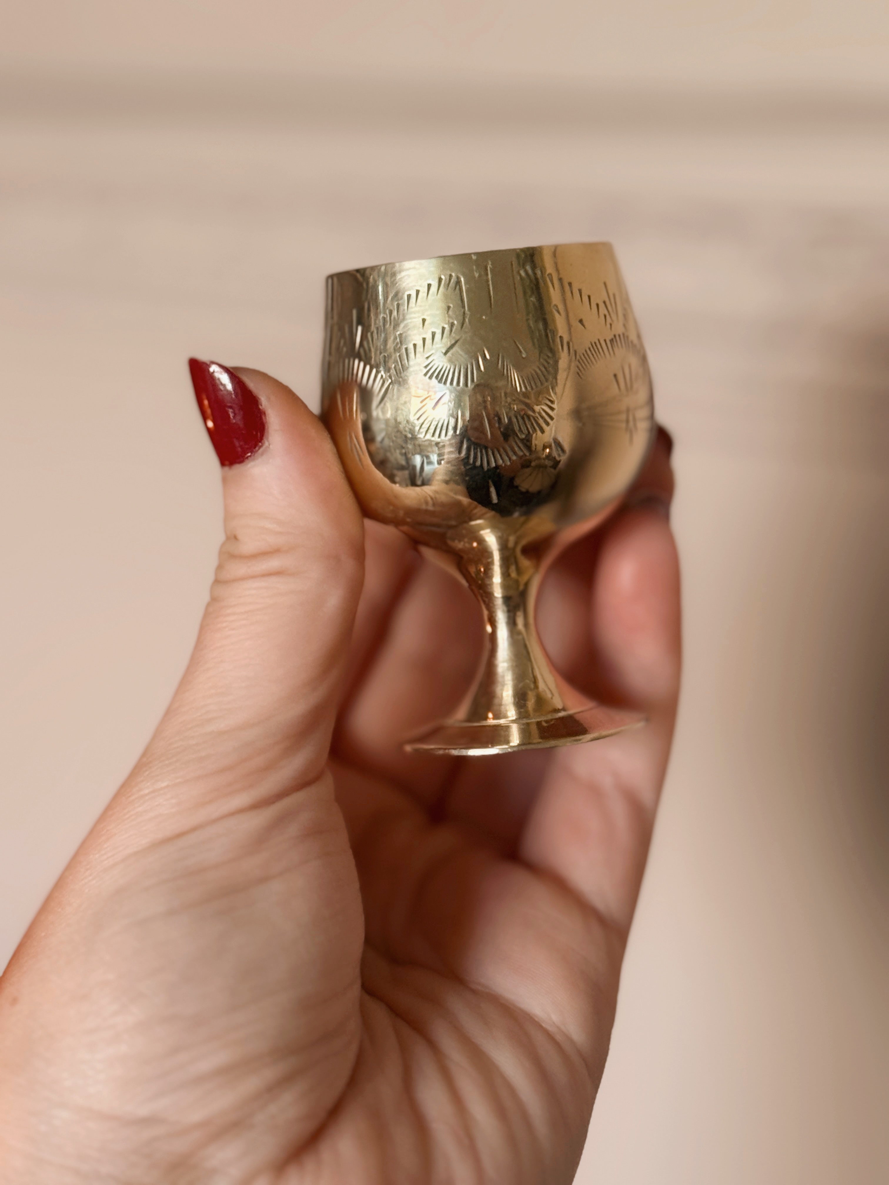 Vintage Brass Mini Goblet