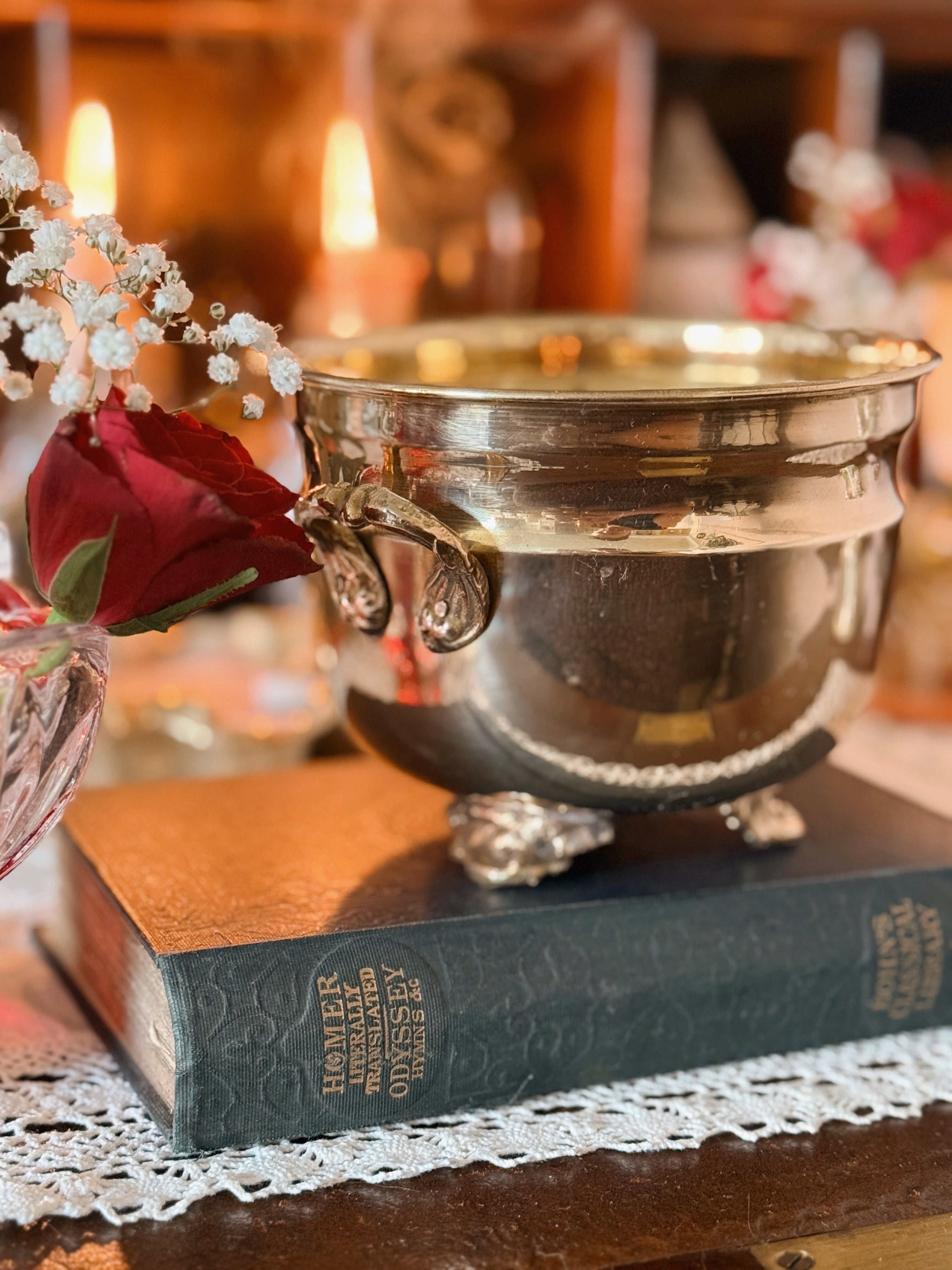 Vintage Brass Medium Cauldron