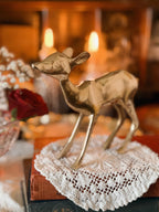 Vintage Brass Doe Deer Statue
