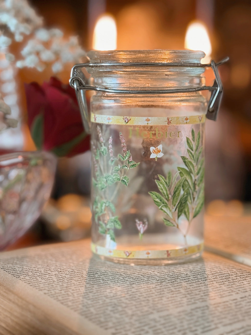Vintage Glass Herb Jar