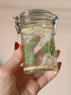 Vintage Glass Herb Jar