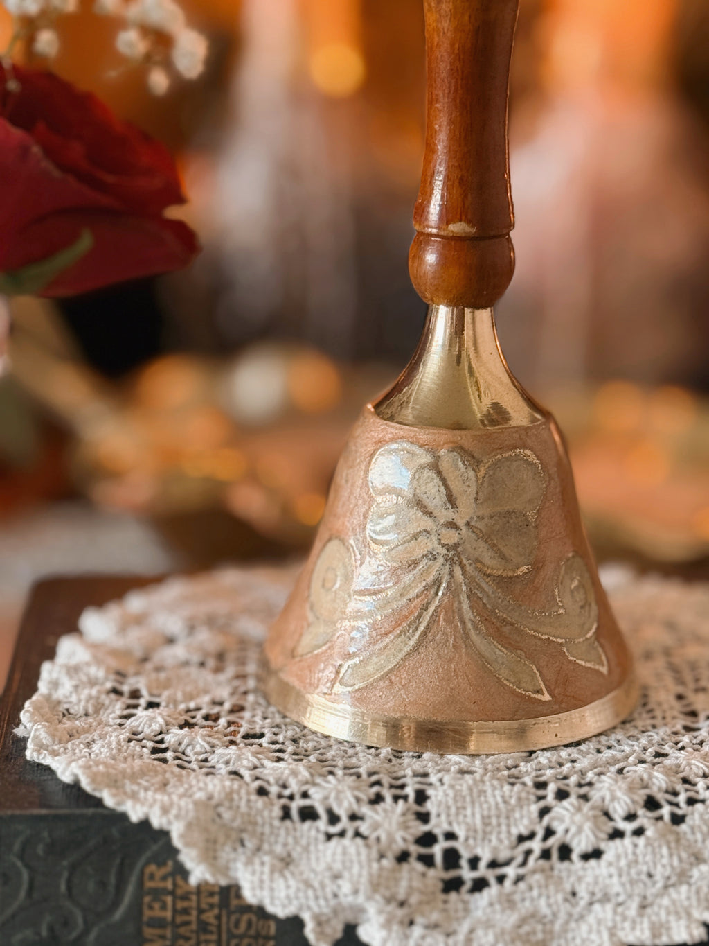 Vintage Brass + Enamel Bell