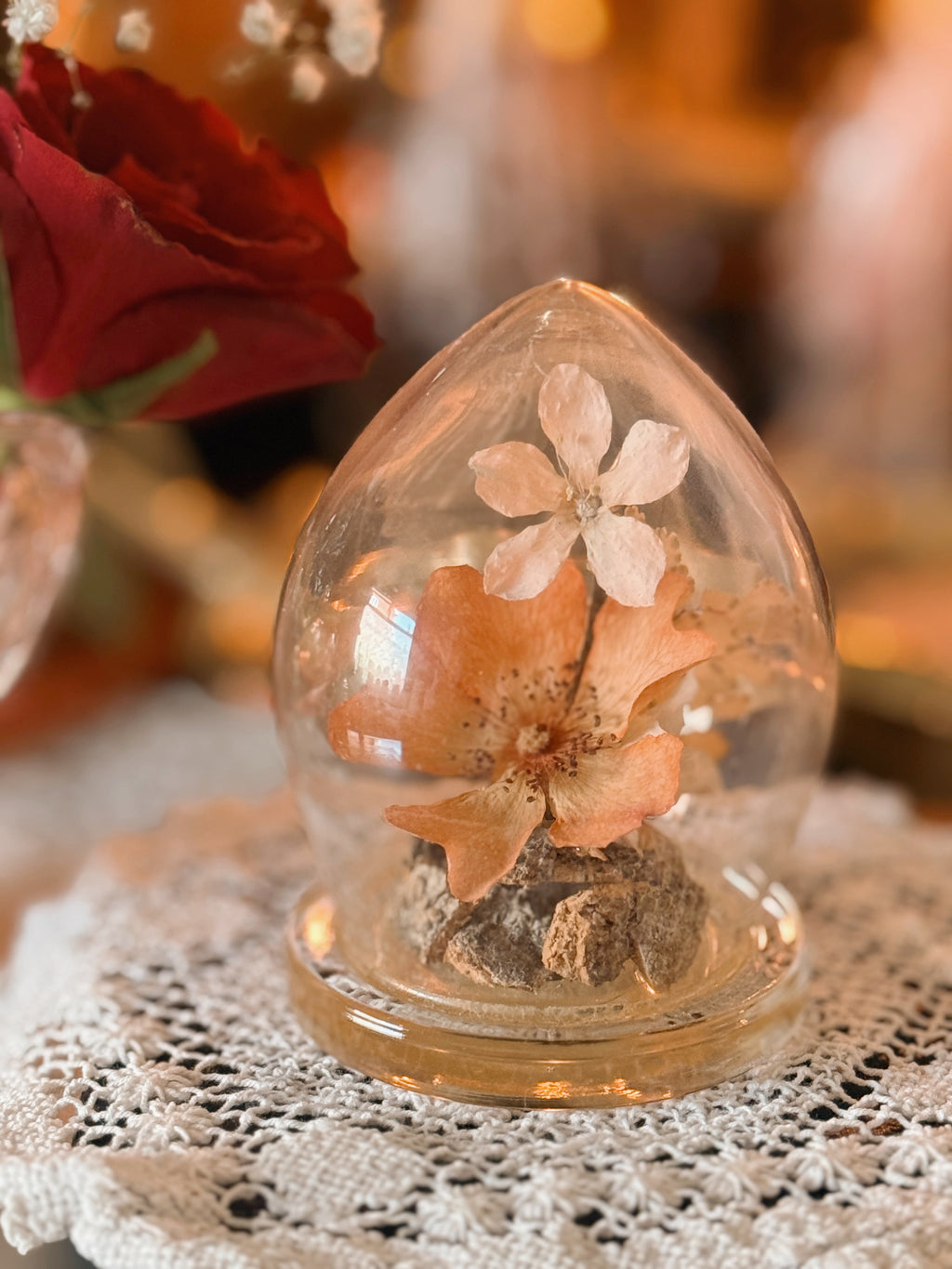Vintage Preserved Flower Dome