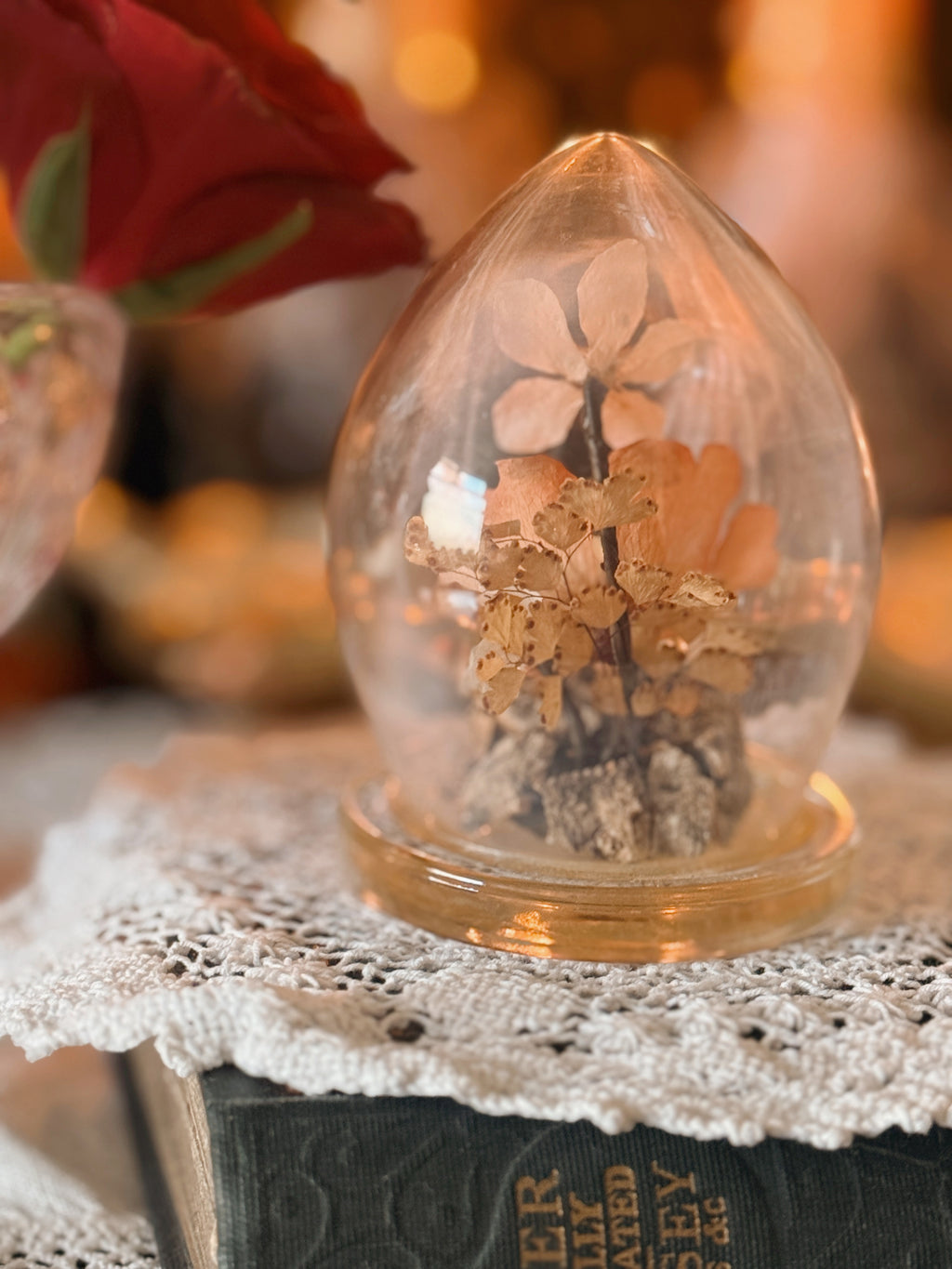 Vintage Preserved Flower Dome
