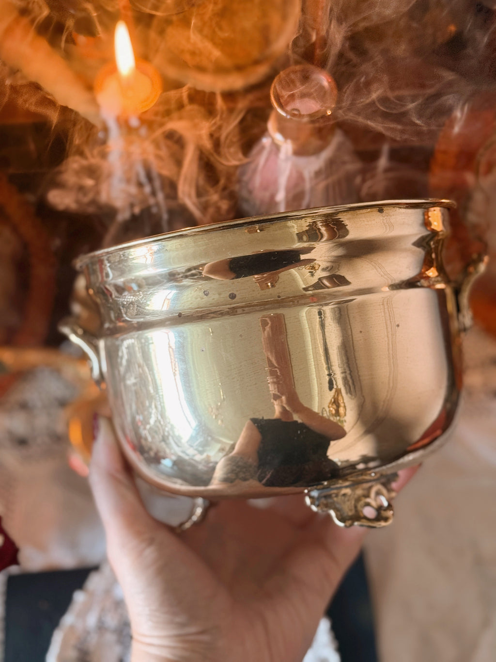 Vintage Large Brass Cauldron