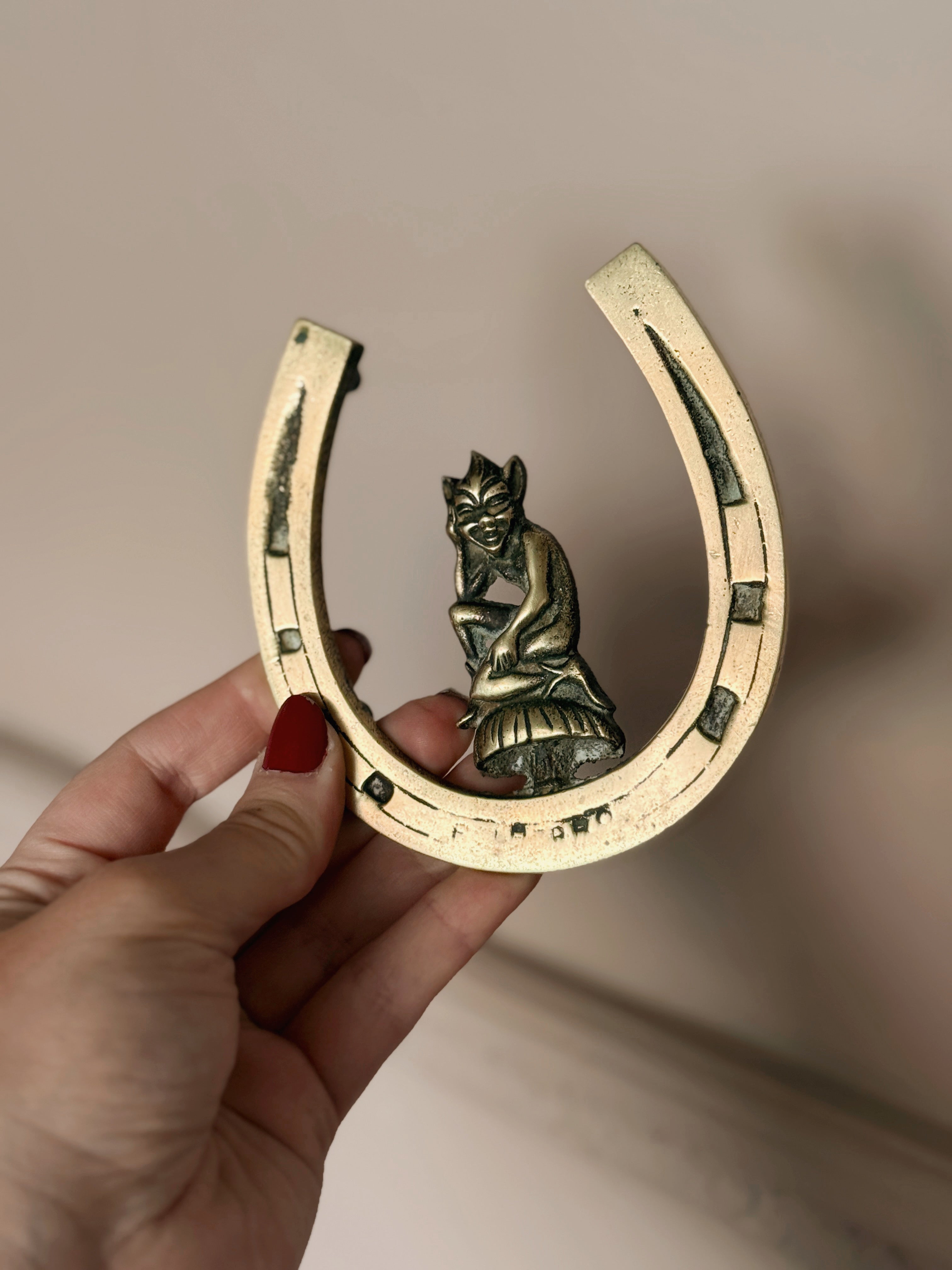 Vintage Brass Horseshoe + Pixie Trivet