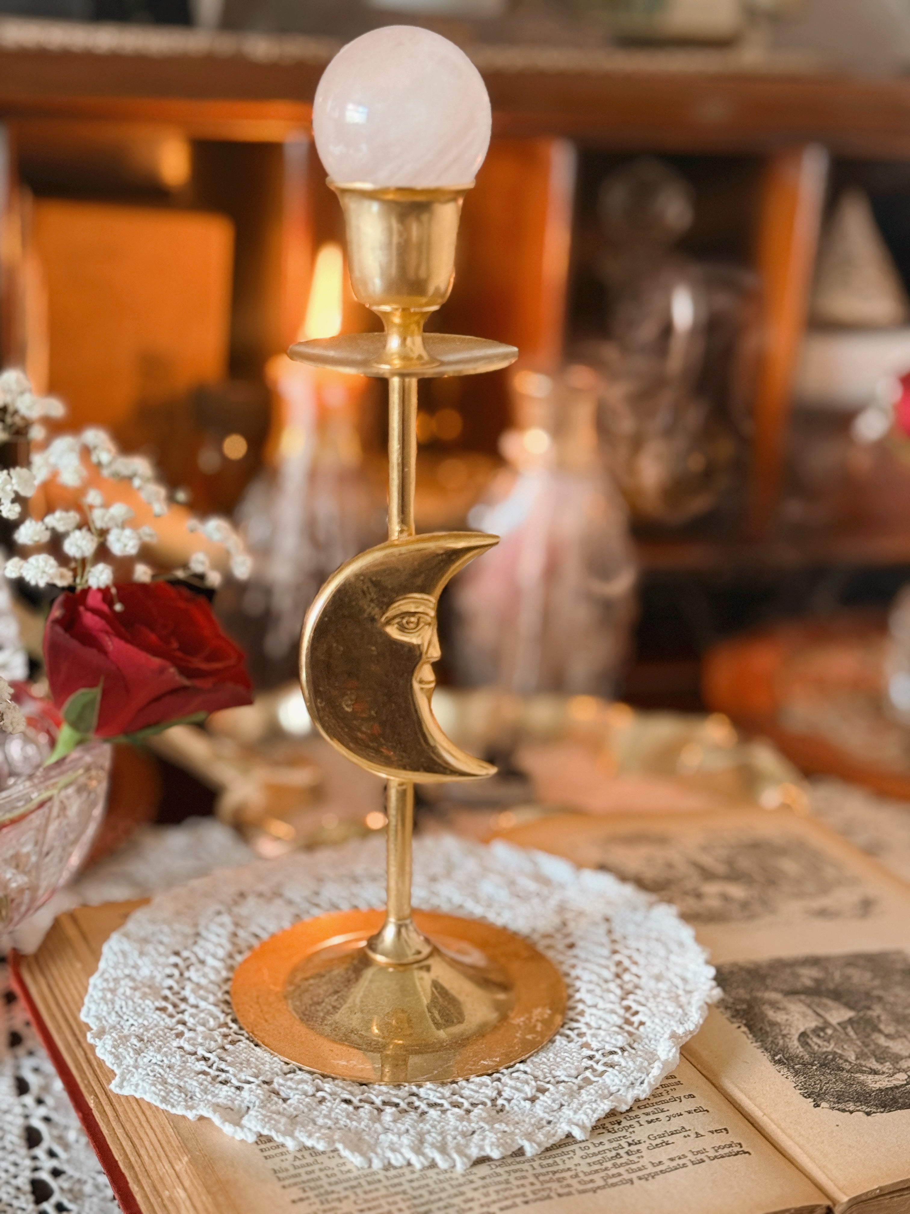 Vintage Moon Candlestick Holder