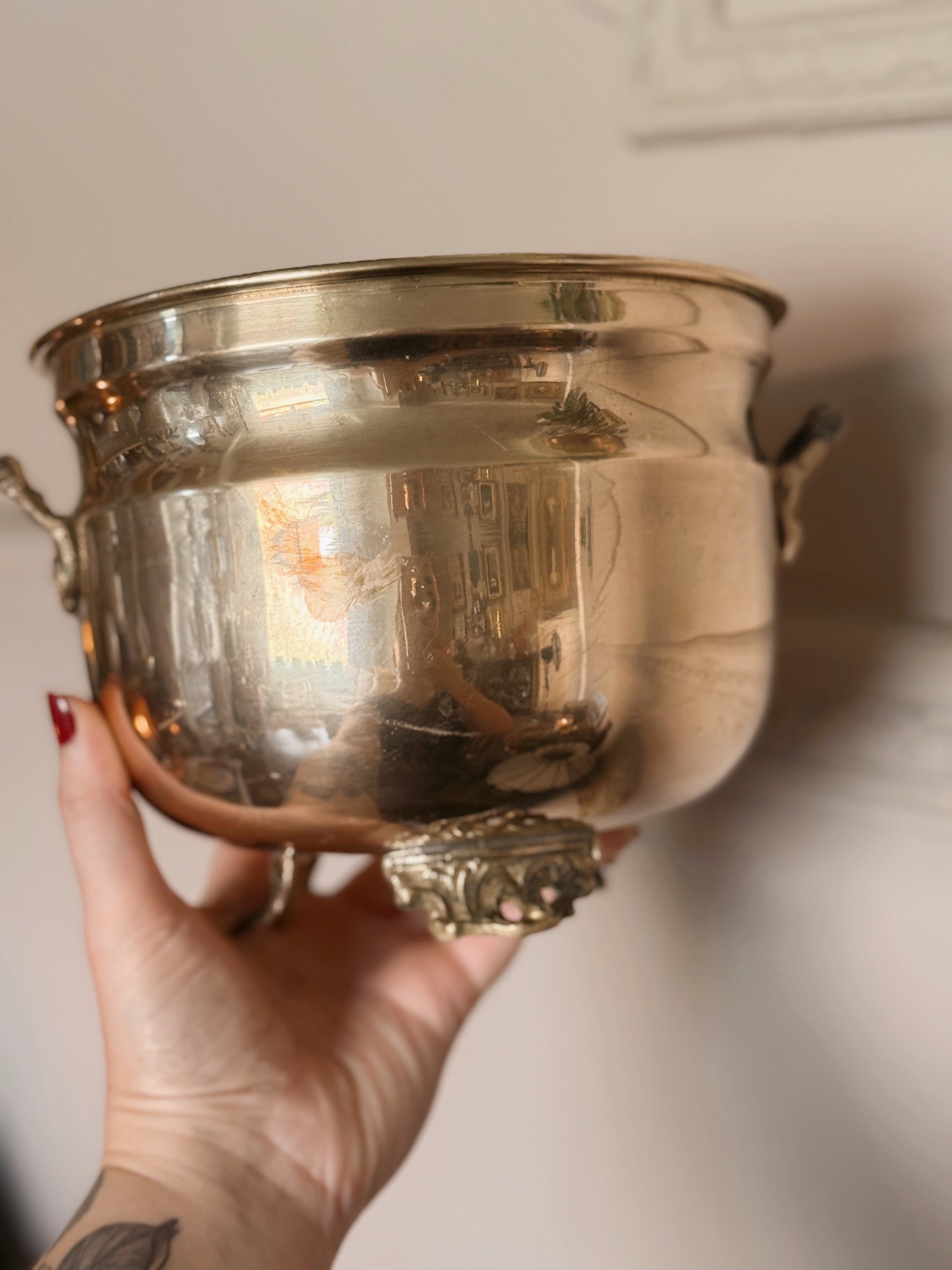 Vintage Extra Large Brass Cauldron