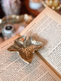 Vintage Brass Leaf Trinket Dish