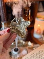 Vintage Brass Leaf Trinket Dish
