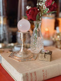 Vintage Brass + Enamel Candlestick Holder