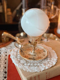 Vintage Brass + Enamel Candlestick Holder